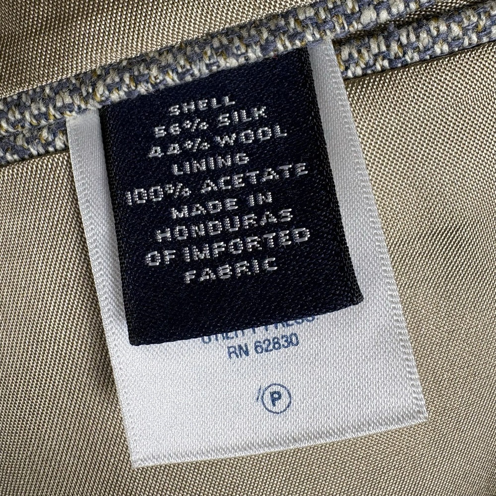 Lands' End Men's 46L Gray Beige Silk Wool Blend Single Vent Two Button Blazer - Picture 6 of 12